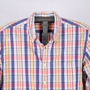 J.Crew Shirtings Washed Casual Tailored Fit 100% Cotton Shirt Plaid Men's LARGE
